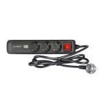 Razdelilec s 3 vtičnicami, 2xUSB in stikalom za vklop/izklop