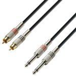 Audio kabel 3 STAR RCA moški/2 x 6,3 mm Jack Mono - 1 m