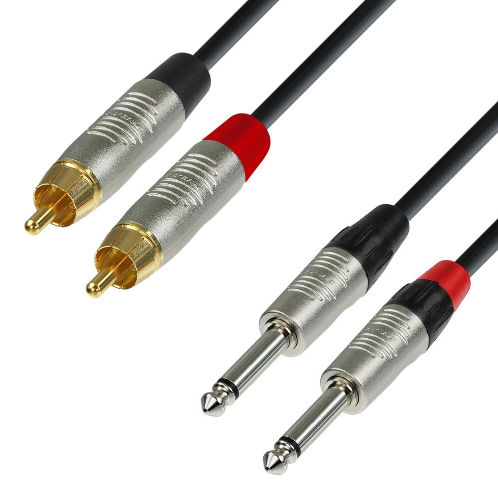 Audio kabel 4 STAR 2 x RCA /2 x 6,3 mm Jack mono - 3 m