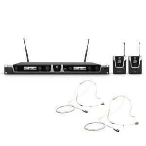 LD Systems U518 BPHH 2 - 2 x naglavni brezžični mikrofonski sistem, kožne barve